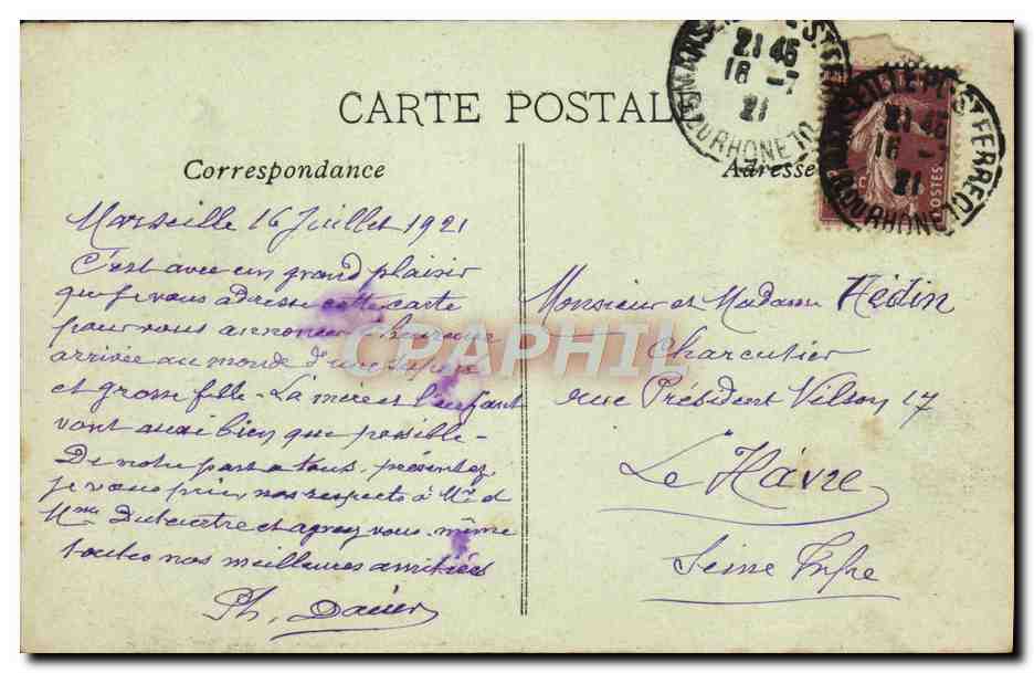 CPA Marseille Notre Dame de la Garde  — Verso
