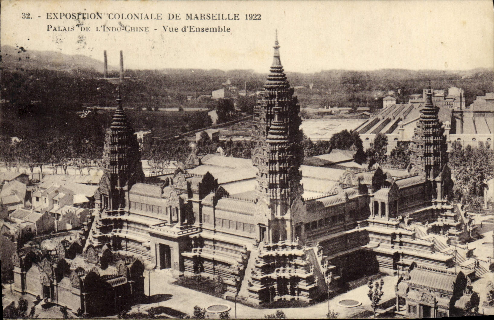CPA Expostion Coloniale de Marseille 1922 Palais de L'indochine Vue d'ensemble 