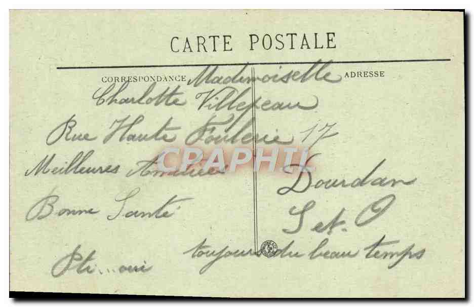 CPA Marseille La Cannebiere  — Verso