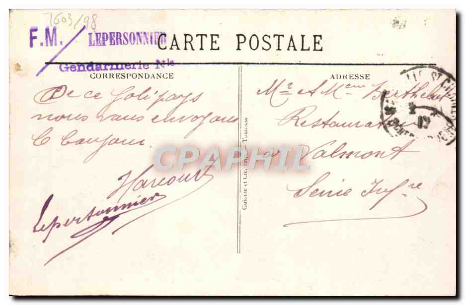 CPA Marseille Rue Noailles — Verso