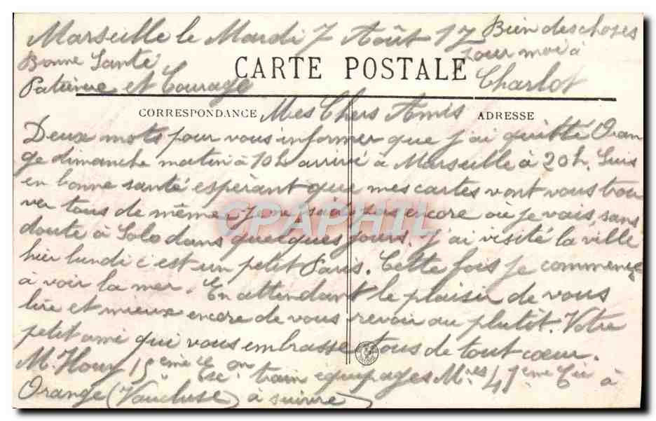 CPA Marseille Vue generale prise de N D de la Garde  — Rückseite