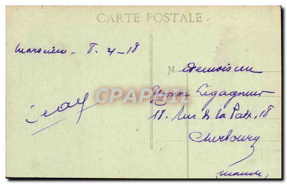 CPA Marseille Rue Cannebiere Tramway — Verso
