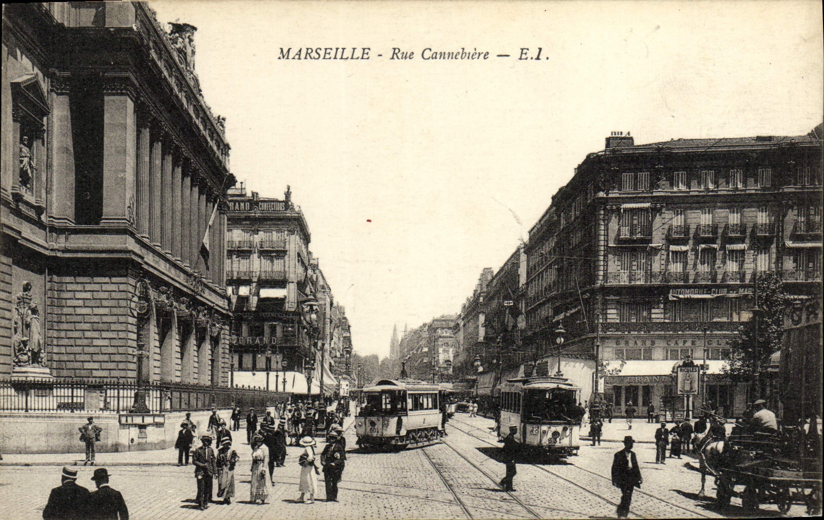 CPA Marseille Rue Cannebiere Tramways
