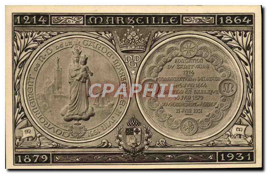 CPA Marseille Souvenir de Nd de la Garde Vignette ND de la Grde
