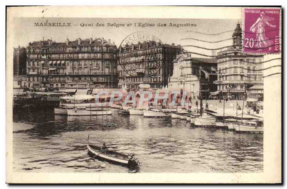 CPA Marseille Quai des Belges et l'Eglise des Augustins 