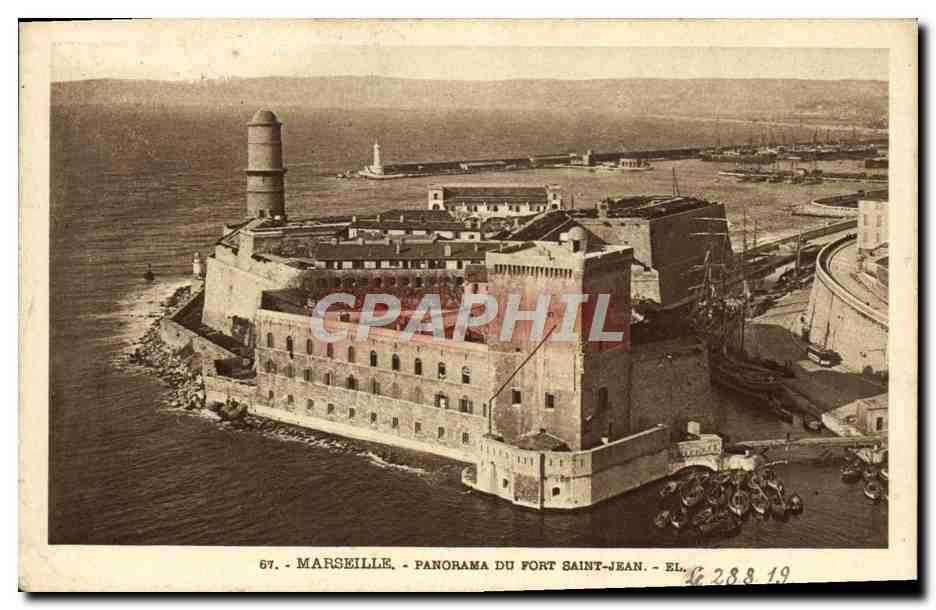 CPA Marseille Panorama du Fort Saint Jean 