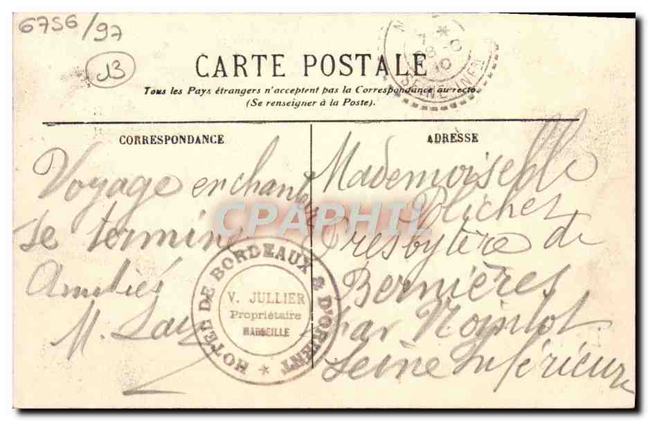 CPA De Marseille Qu'ils Vous Portent Bonheur Fer a cheval — Rückseite