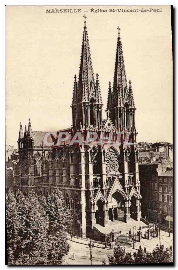 CPA Marseille L'Eglise St Vincent de Paul