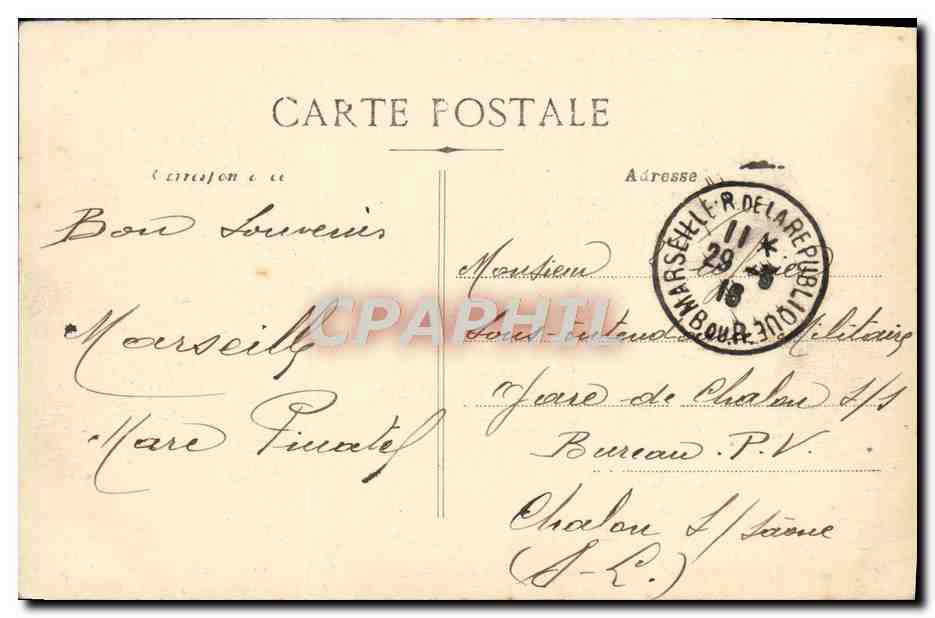 CPA Marseille Les Bassins de la Joliette — Verso