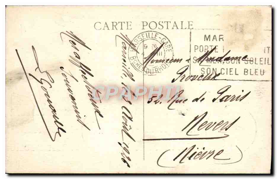 CPA Marseille Le Fort Saint Jean et la Cathedrale Enfants — Rückseite