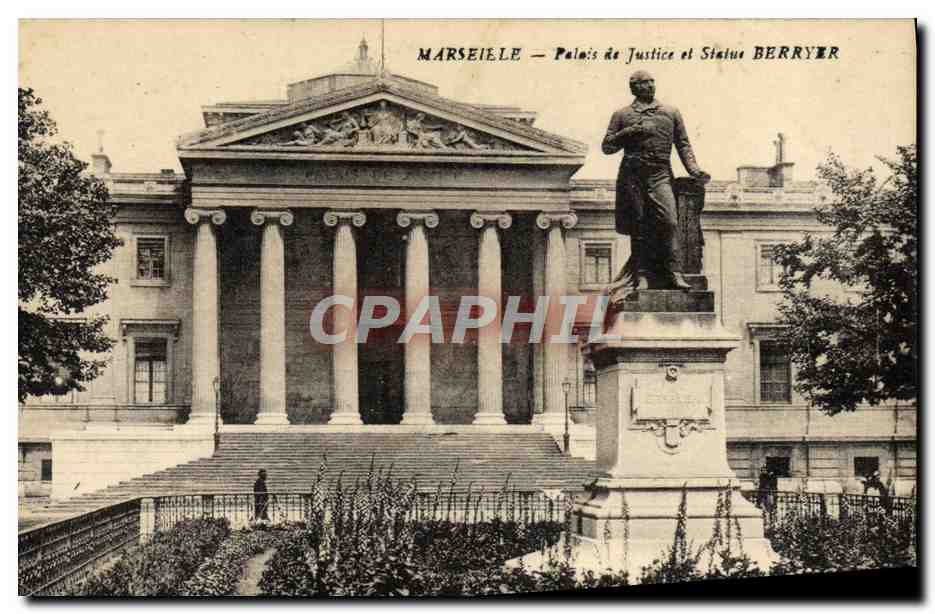 CPA Marseille Palais de Justice et Statue Berryer