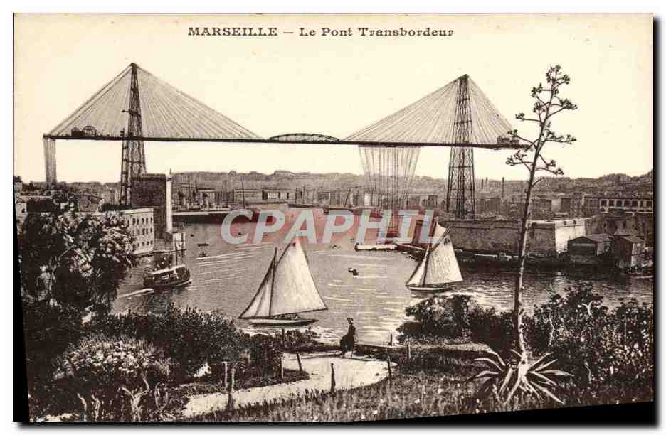 CPA Marseille Le Pont Transbordeur Bateaux