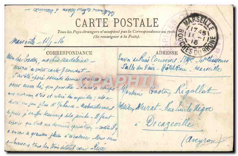 CPA Marseille La Rue de Noailles  — Verso