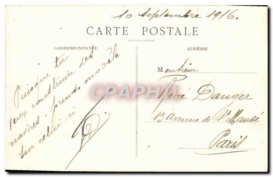 CPA Marseille le courrier de la mediterranee Bateau — Verso