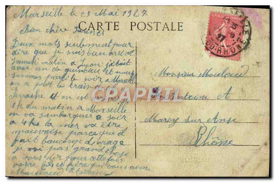 CPA Marseille Ascensers de de la garde la gare du depart — Rückseite