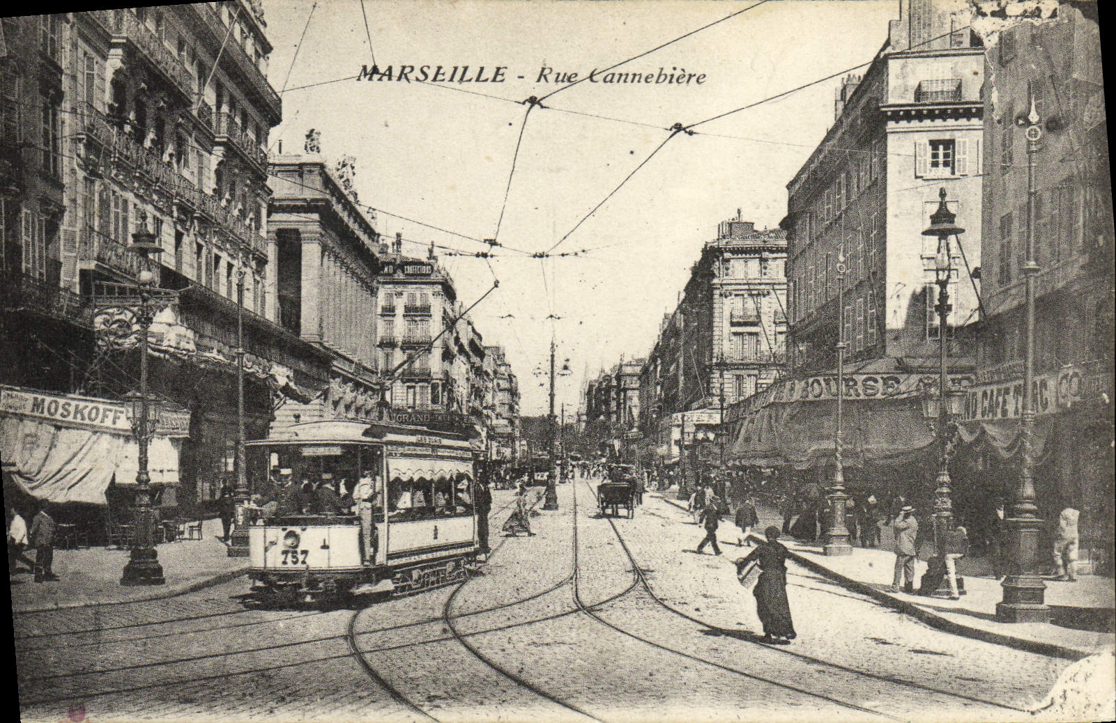 CPA Marseille Rue Cannebiere Tramway