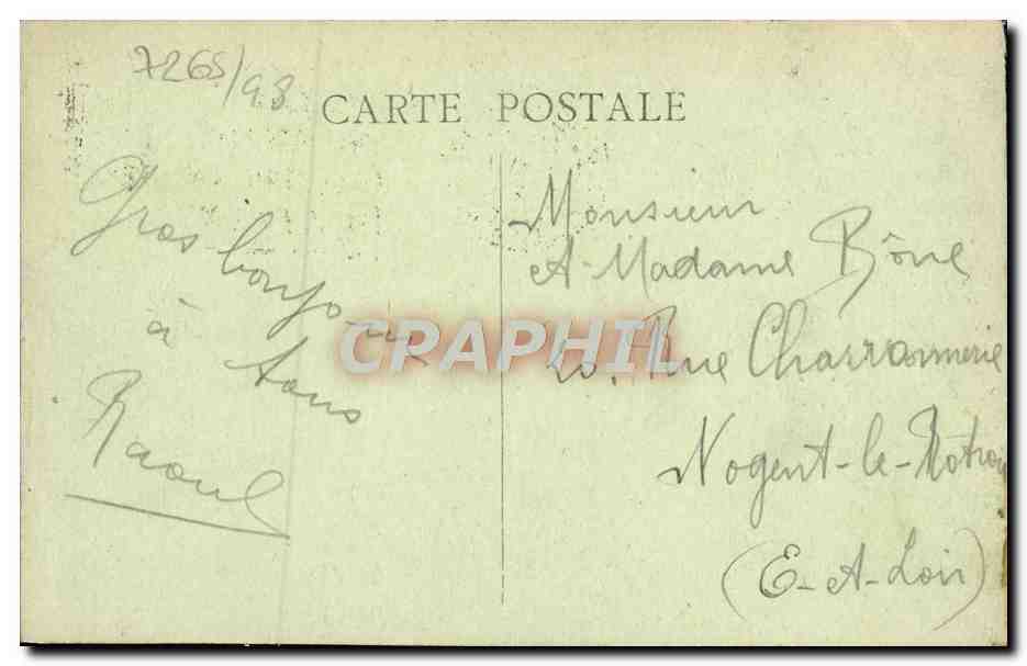CPA Marseille Rue cannebiere Moto — Verso