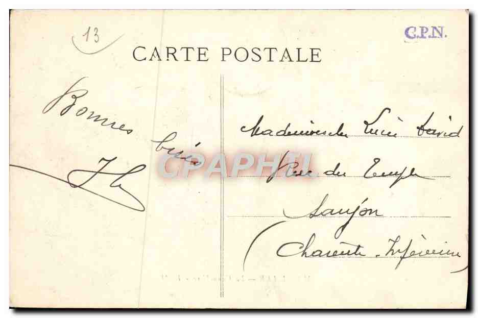 CPA Marseille La cannebiere Tramway — Verso