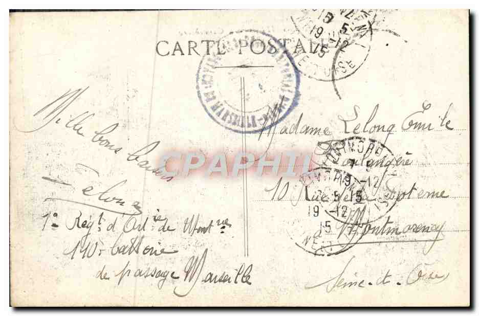 CPA Marseille La cannebiere Tramways — Rückseite