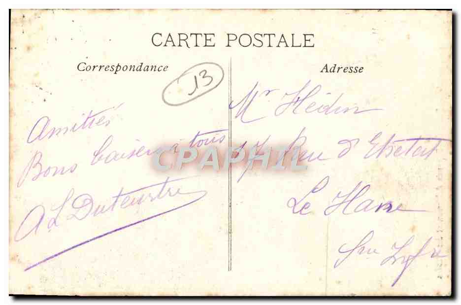 CPA Marseille Eglise des reformes et monument des mobiles — Rückseite