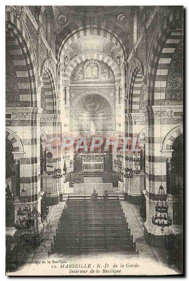 CPA Marseille ND la garde interieur de la basilique