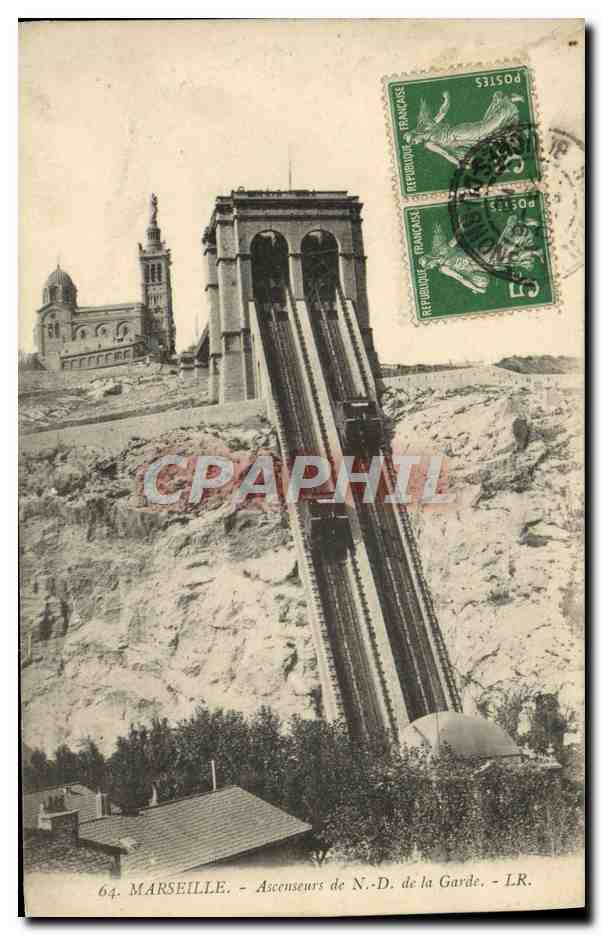 CPA Marseille Ascenseurs de ND de la Garde