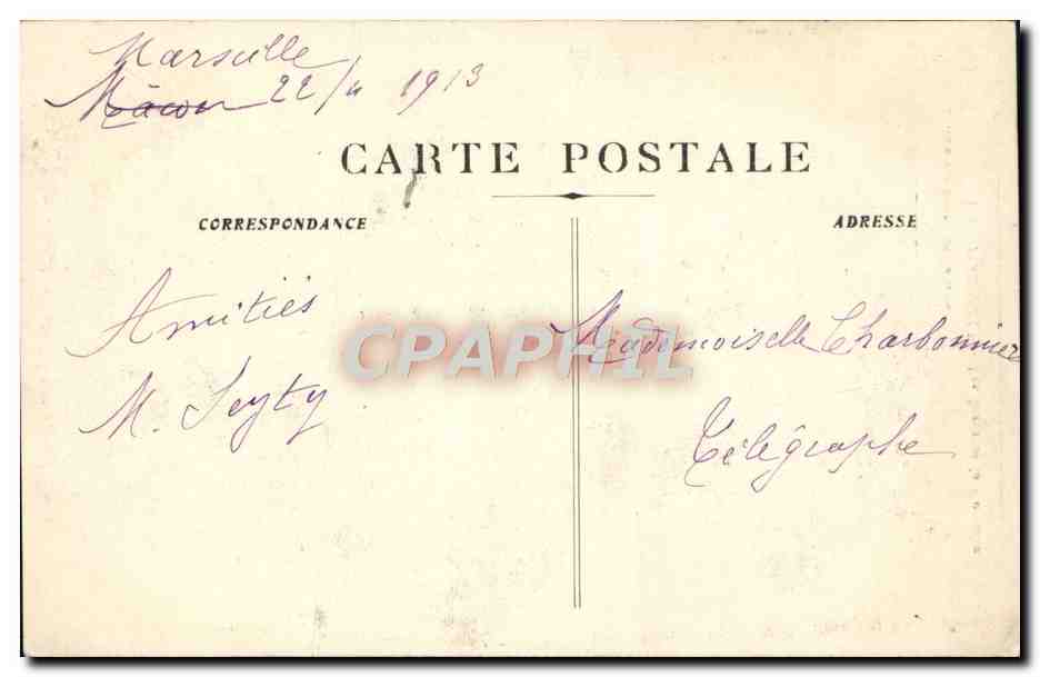 CPA Marseille Les bords de la corniche — Rückseite
