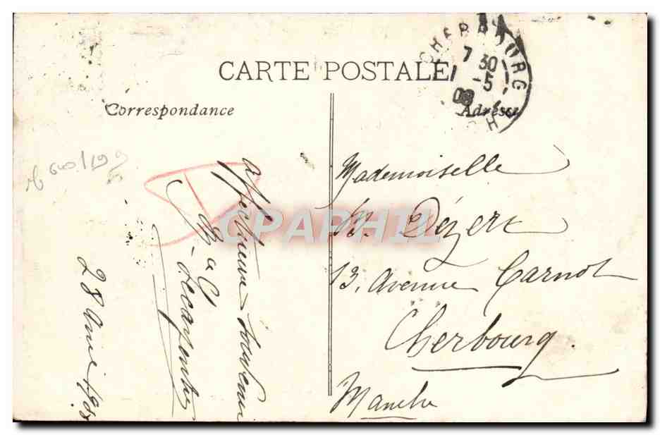 CPA Marseille La Cannebiere Tramway — Verso