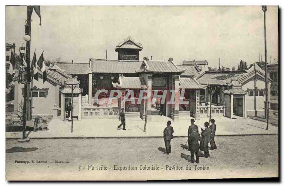 CPA Marseille Exposition coloniale pavillon du Tonkin