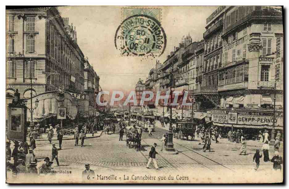 CPA Marseille La Cannebiere vue du cours