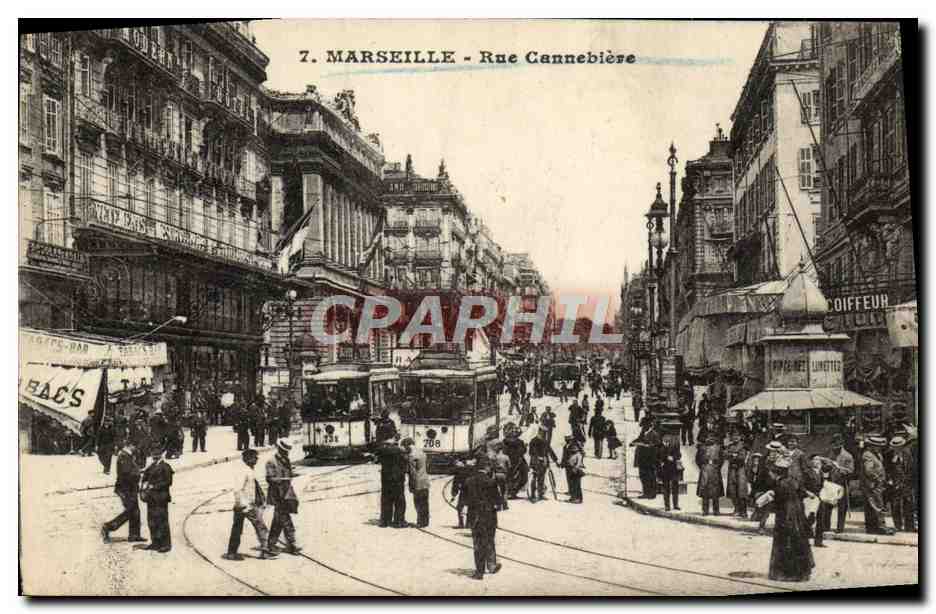 CPA Marseille Rue Cannebiere Tramway