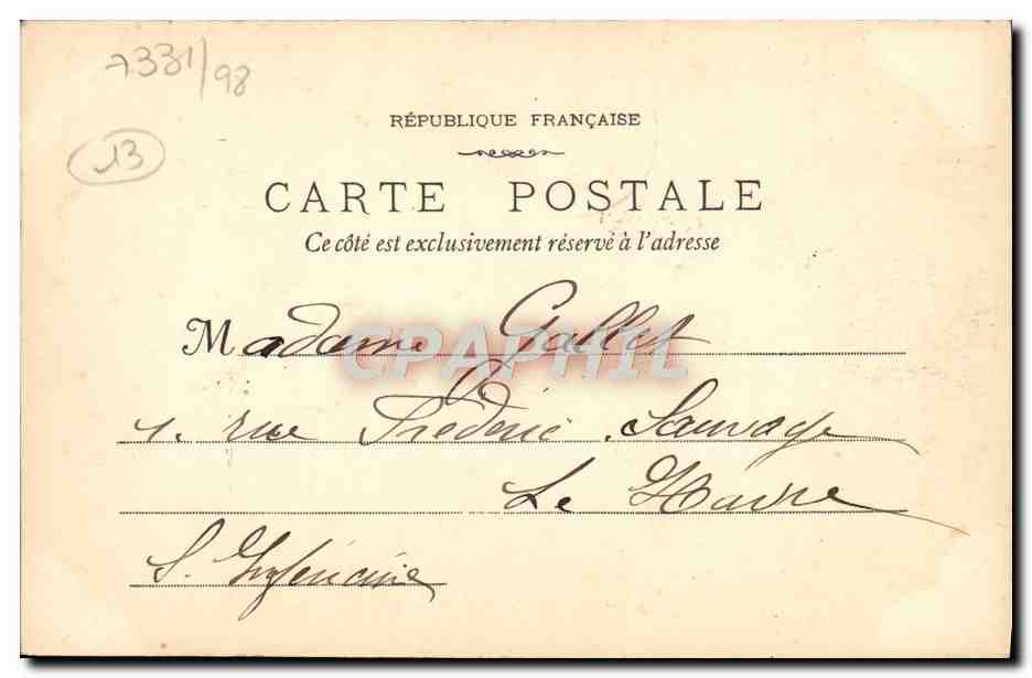 CPA Marseille La cannebiere — Verso