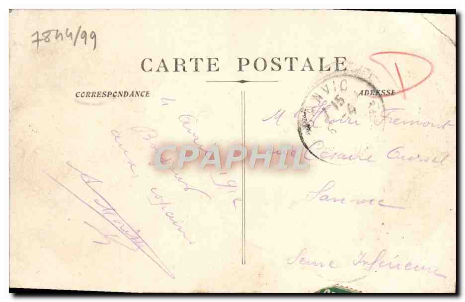 CPA Marseille La cannebiere Tramway — Verso