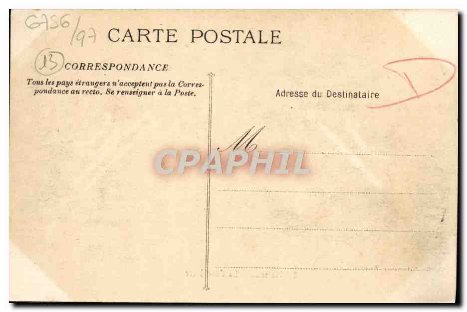 CPA Marseille La cannebiere Tramway — Verso