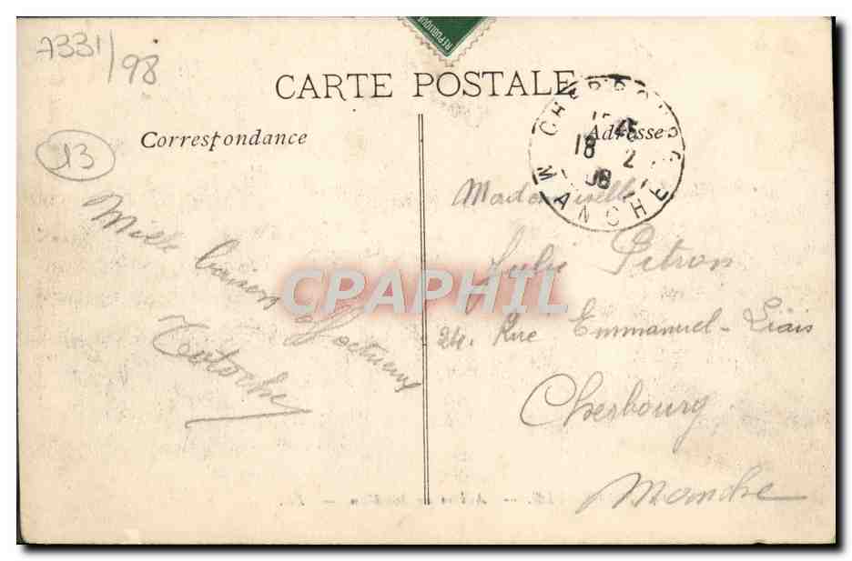 CPA Marseille Allees de meilhan — Verso