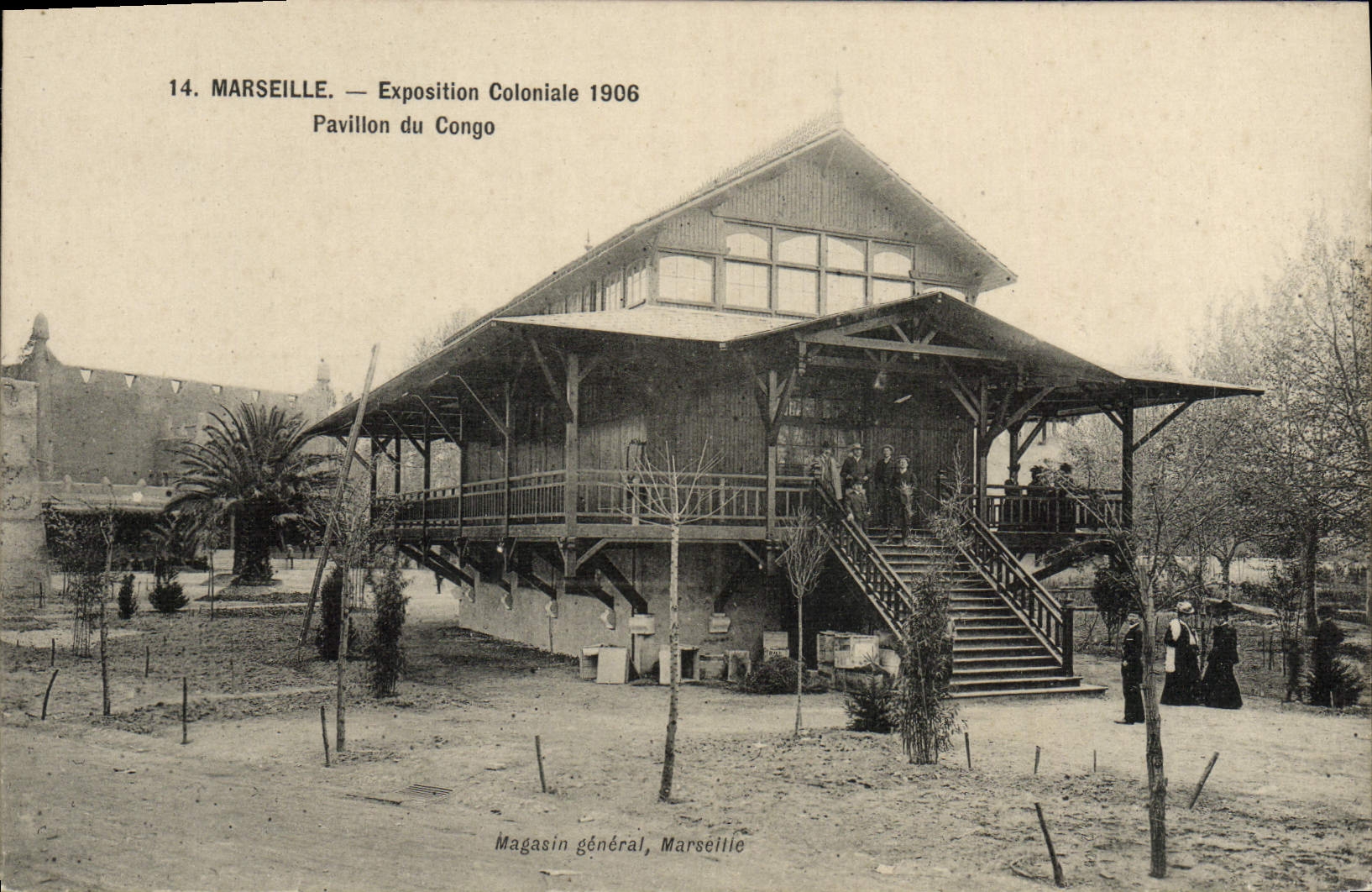 CPA Marseille Exposition coloniale 1906 pavillon du Congo