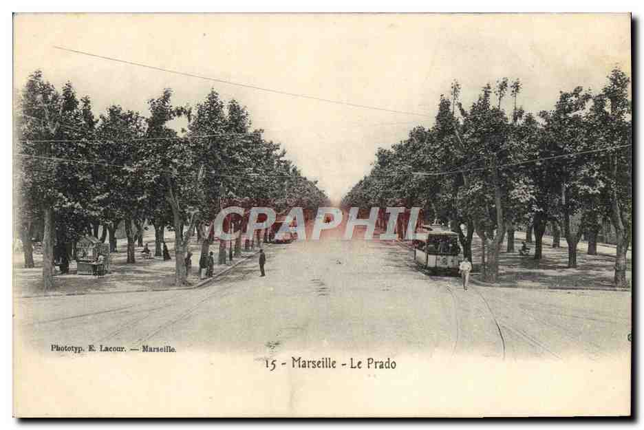 CPA Marseille Le Prado Tramways