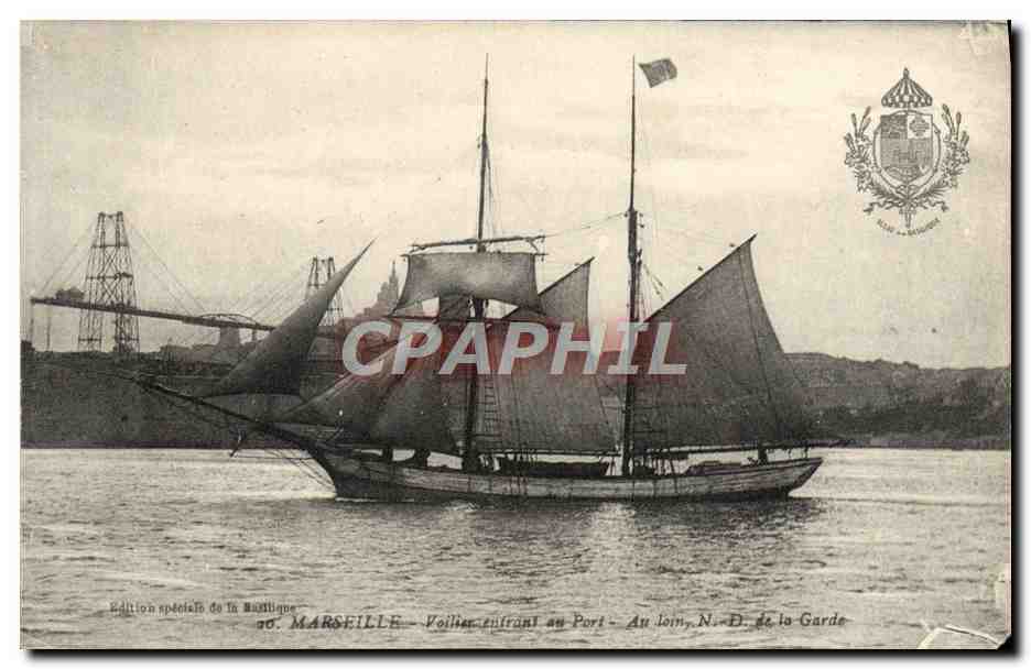 MARSSELLA — Barco entrando al puerto — En la distancia, Santa María de la Guardia — Edición especial de la Baille