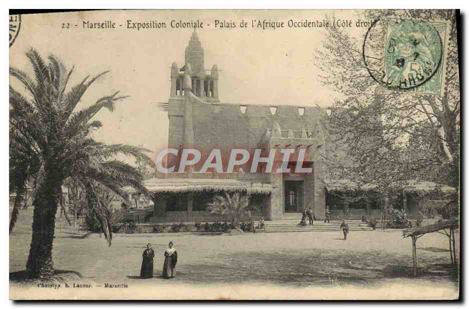 CPA Marseille Exposition Coloniale palais de l'afrique occidentale