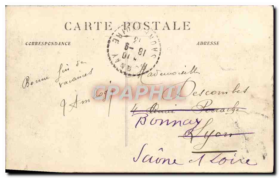CPA Marseille la pointe de maldorme — Rückseite