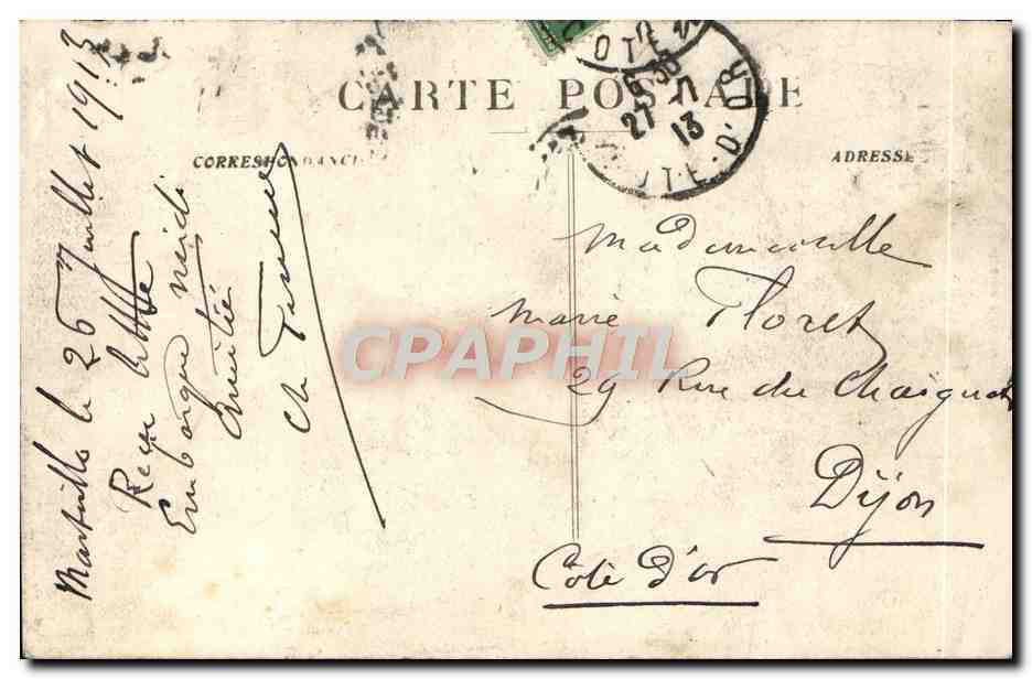CPA Marseille Poits et cour interieure du chateau d'lf — Verso