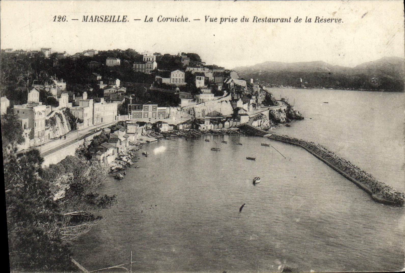 CPA Marseille La corniche vue prise du restaurant de la reserve