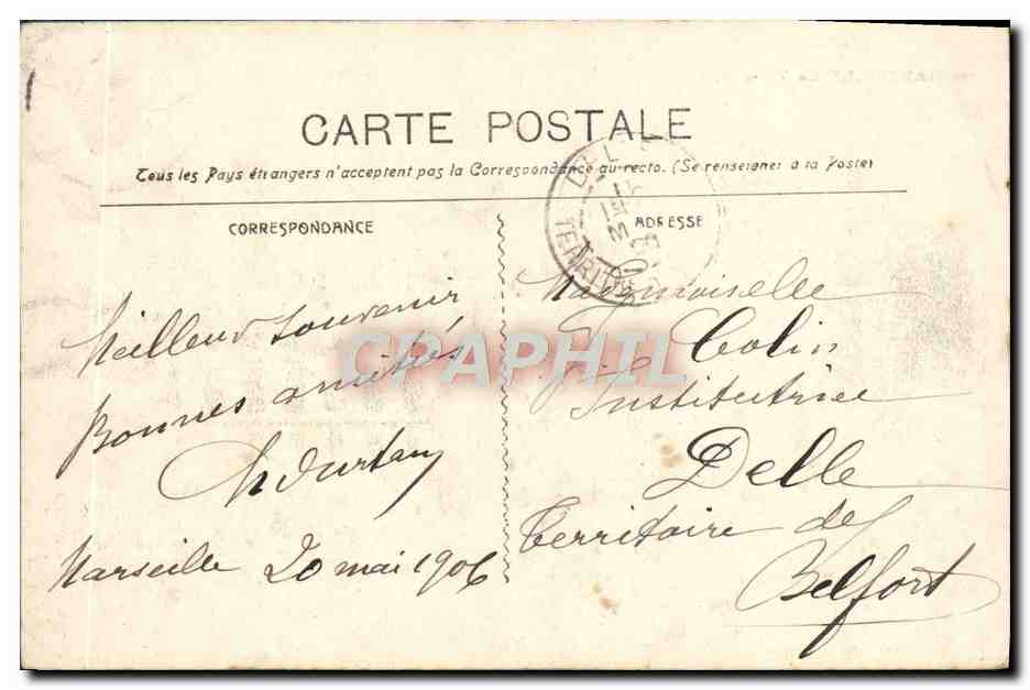 CPA Marseille Le vieux port Bateaux — Rückseite