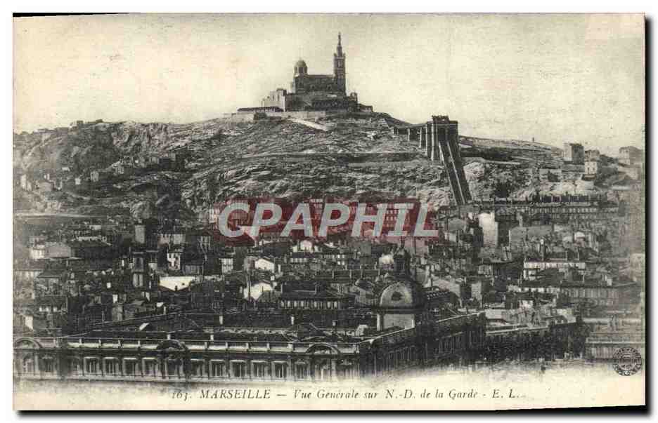 CPA Marseille Vue generale sur ND de la garde