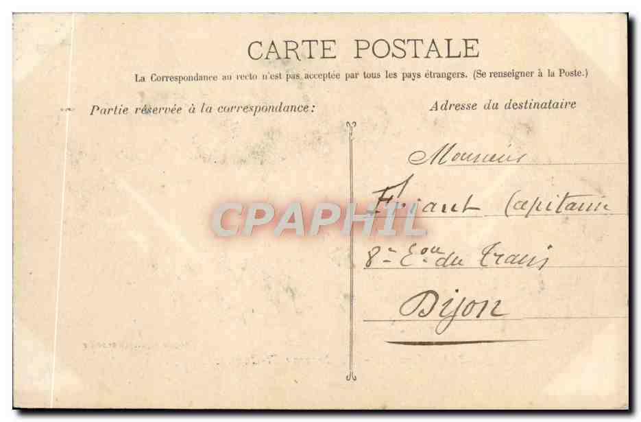 CPA Marseille La Caserne St Charles Militaria — Rückseite