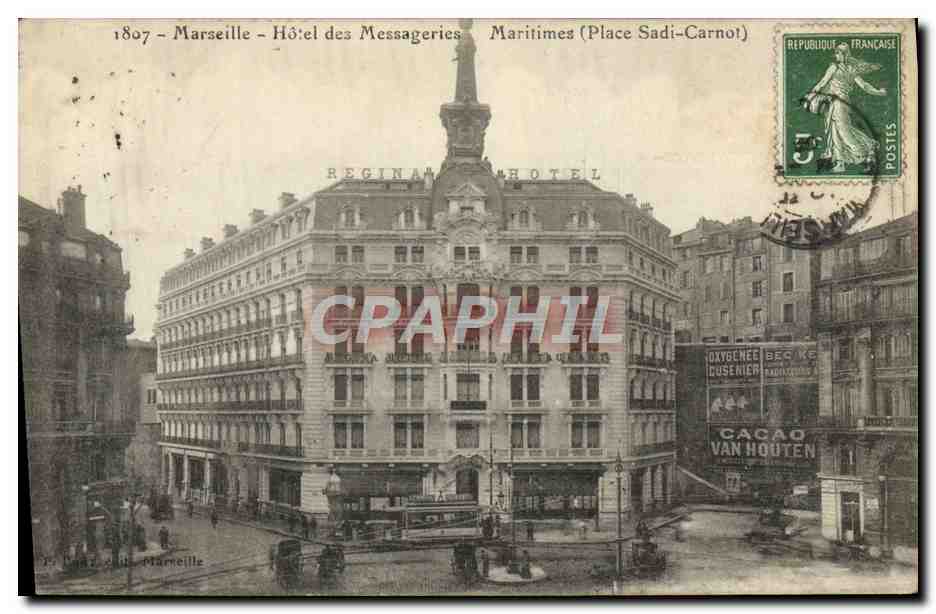 Marseille - Hôtel des Messageries Maritimes (Place Sadi-Carnot) — Regina Hotel — éditeur inconnu, n° de série 1807