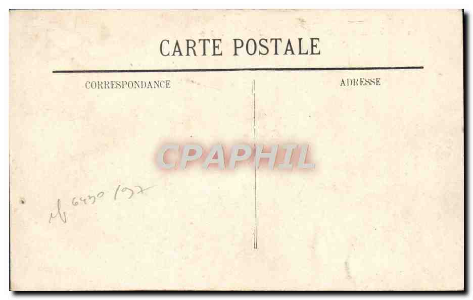 CPA Marseille la place d'aix et arc de Triomphe Tramway — Verso