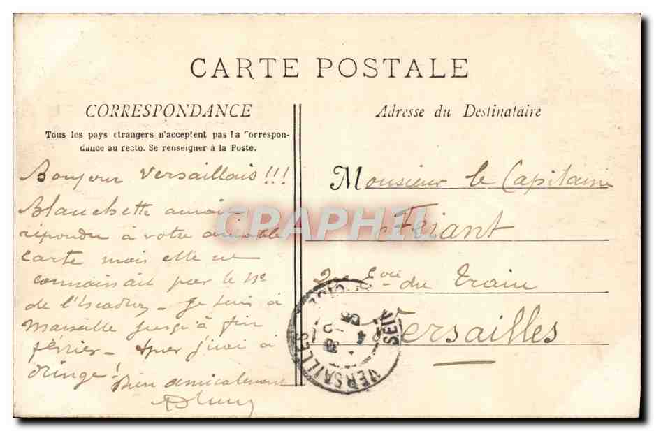 CPA Marseille Le palais de justice — Rückseite