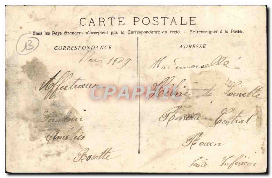 CPA Marseille Exposition coloniale 1906 L'esplanade et le grand palais — Verso
