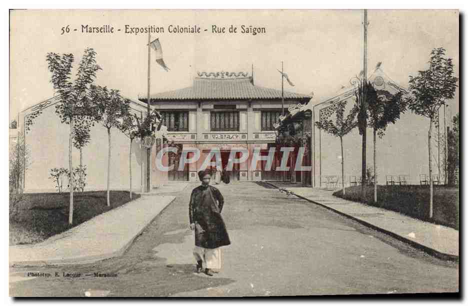CPA Marseille Exposition Coloniale Rue de Saigon Vietnam
